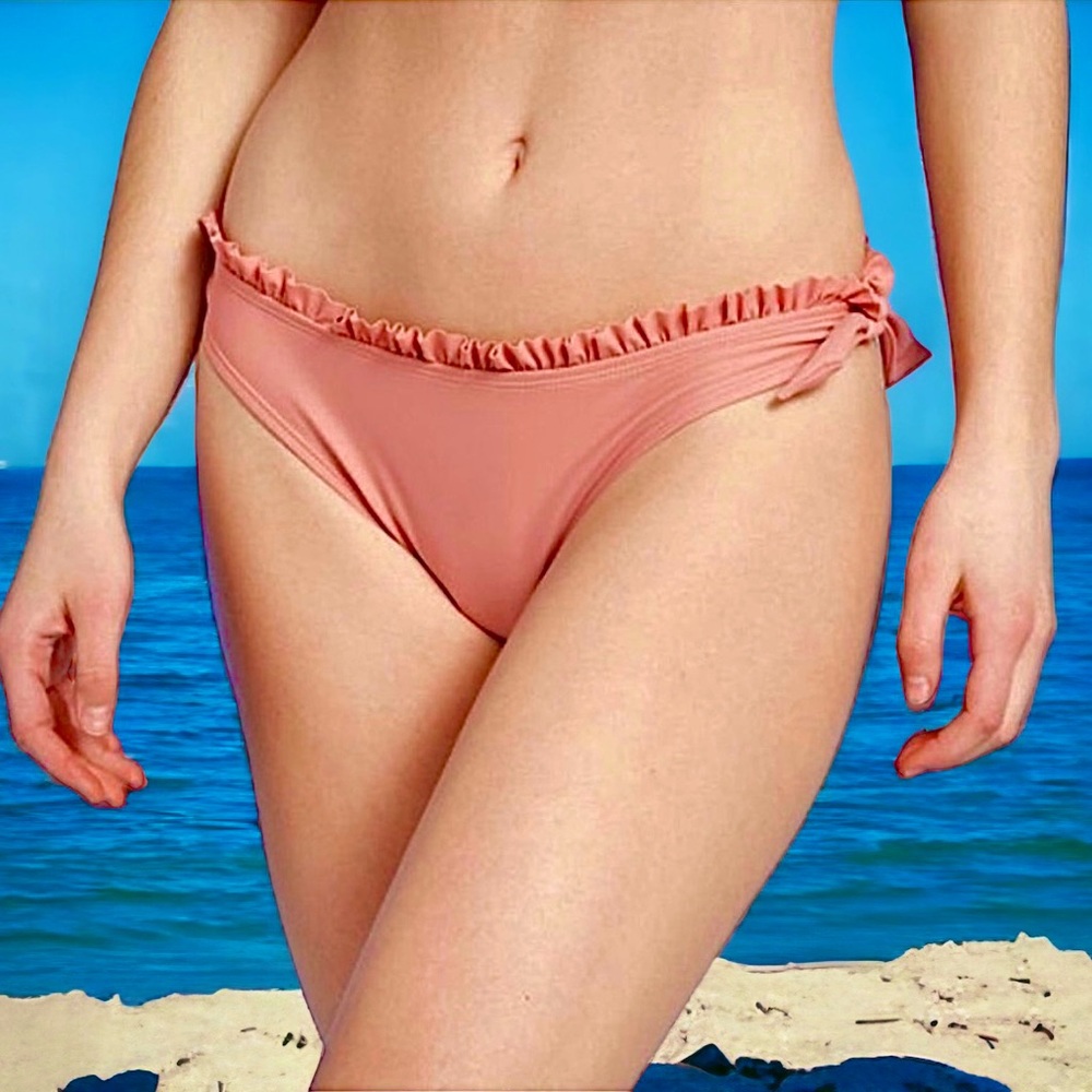 Xhilaration Ruffle Trim Side Tie Bikini Bottom